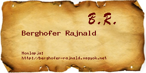 Berghofer Rajnald névjegykártya